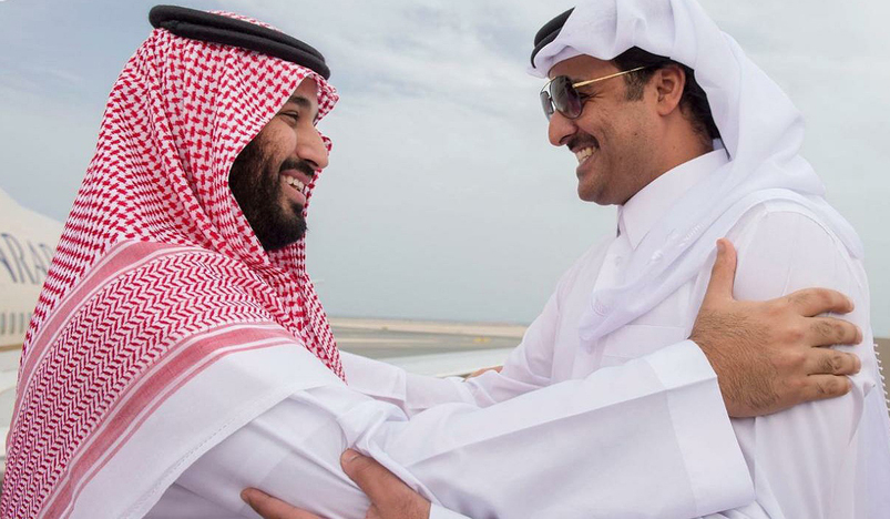 Qatar Amir with Saudi Crown Prince 